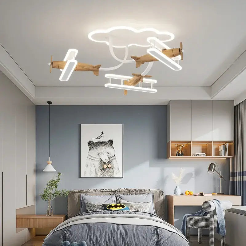 Decorbites cartoon plane chandelier light kids room ceiling lamp