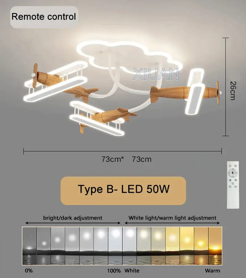 Decorbites cartoon plane chandelier light kids room ceiling lamp