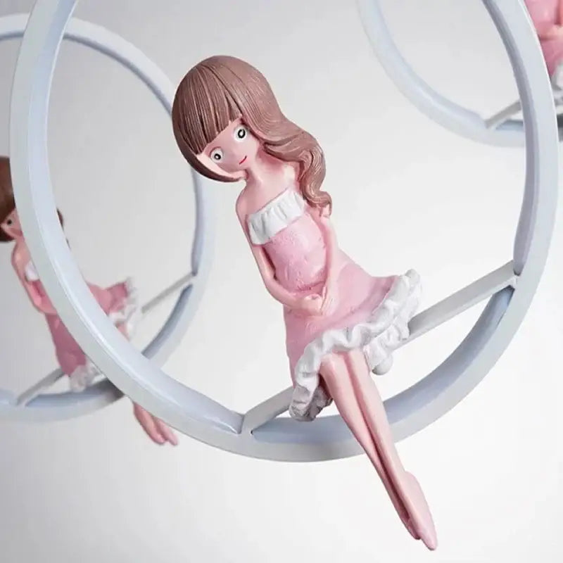 Decorbites cartoon princess chandelier pink led kids bedroom light