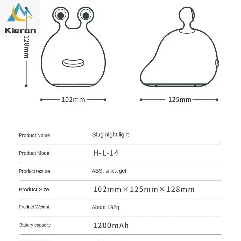 Decorbites cartoon slug night light white silicone bedroom lamp