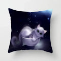 Decorbites cat printed plush cushion cover black & white living room