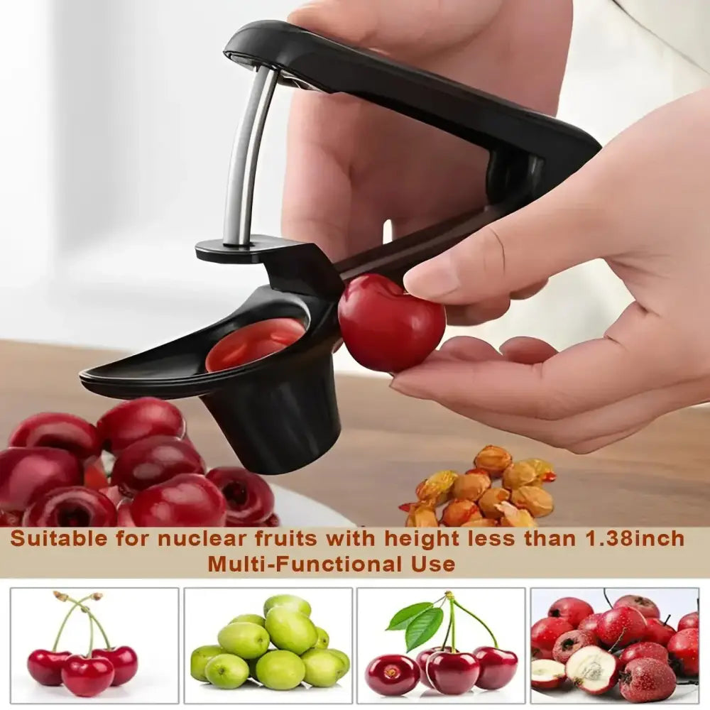 Black plastic cherry fruit pitter – kitchen lever tool