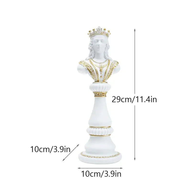 Regal black & gold resin chess figurines living room decor