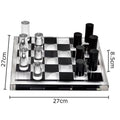 Glossy black & silver chessboard desk ornament bedroom decor