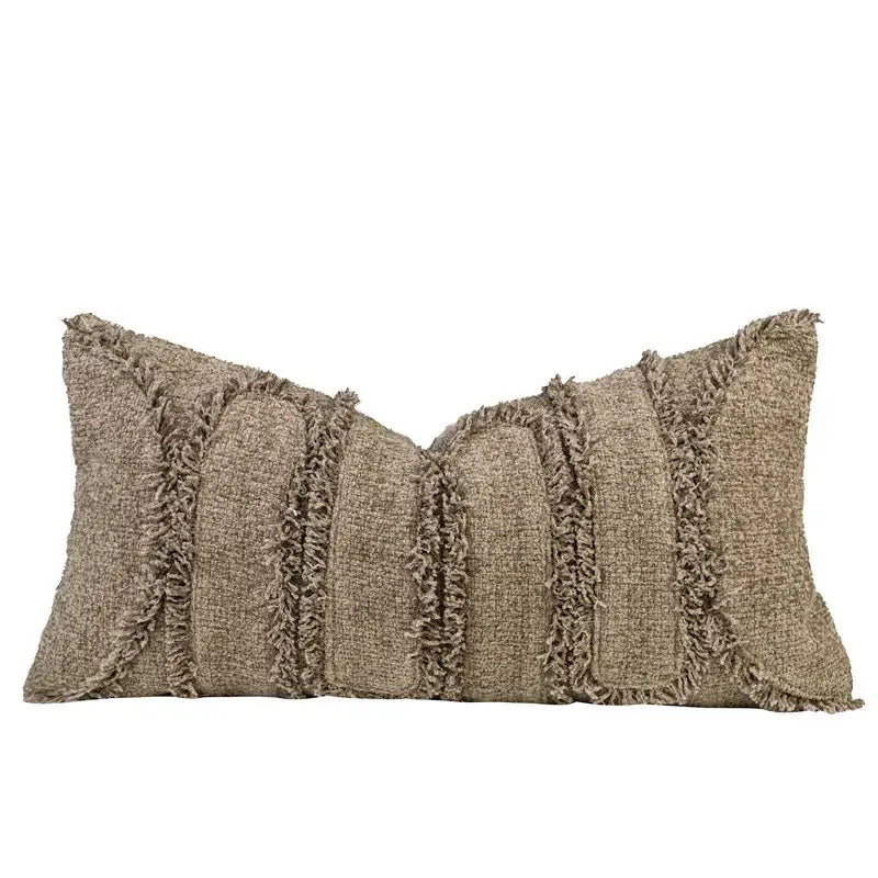 Chestnut brown wabi sabi textured pillow case bedroom decor