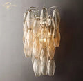 Modern metallic tiered glass led wall sconce bedroom light fixture