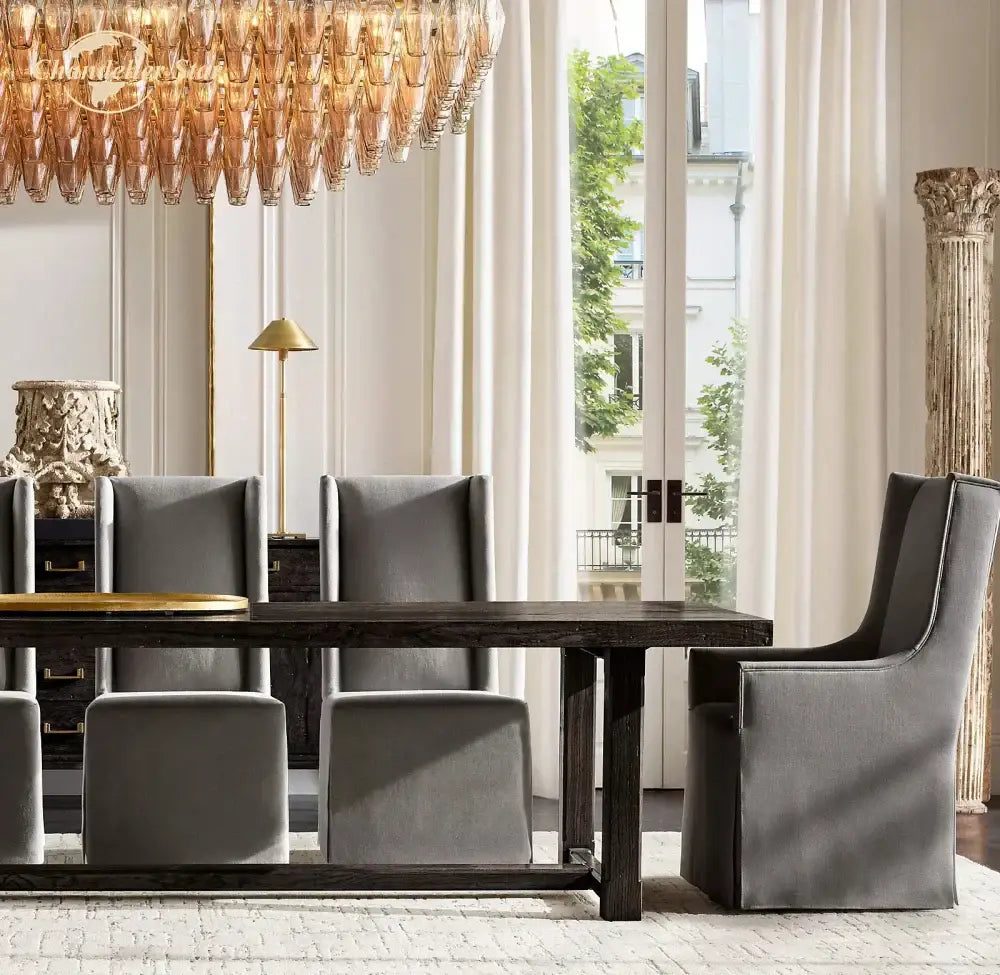 Modern amber glass tiered chandelier dining room gold hanging light