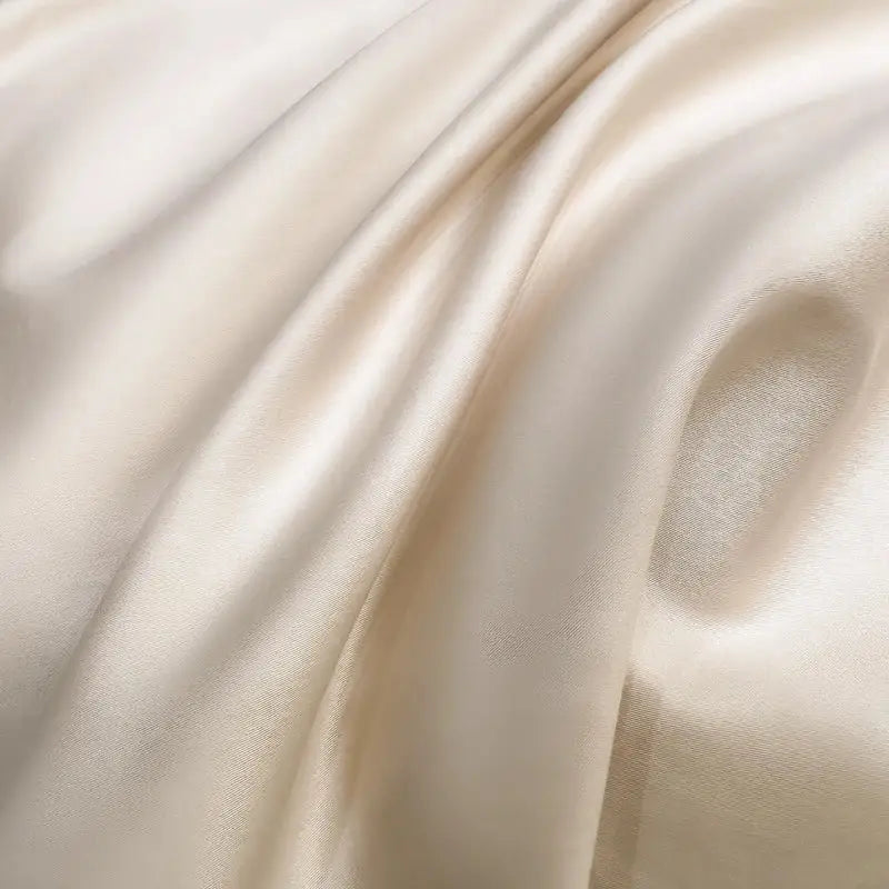 Chic flowers embroidery beige satin bedding set bedroom luxury cotton