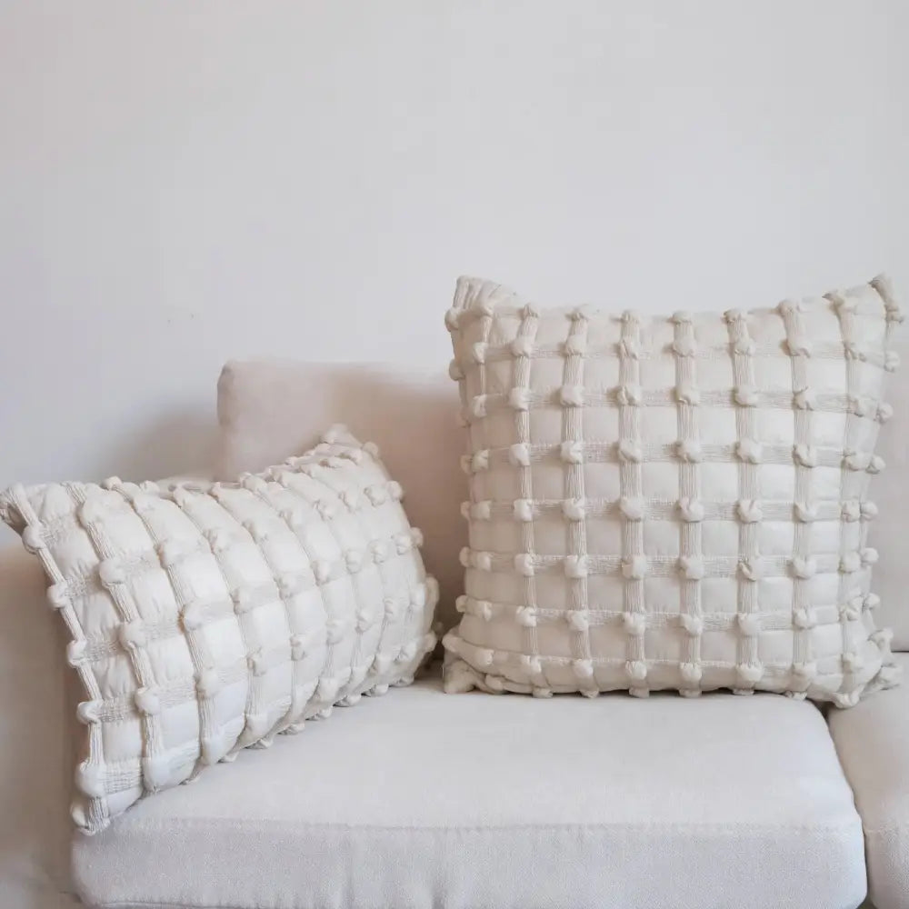 Chic pillow cover set black & white knit living room decor