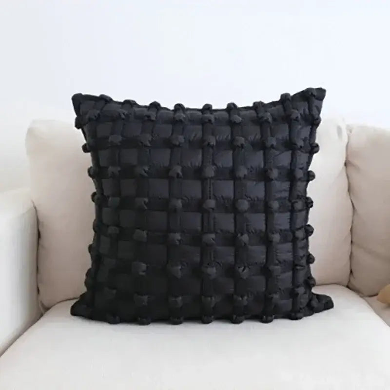 Chic pillow cover set black & white knit living room decor