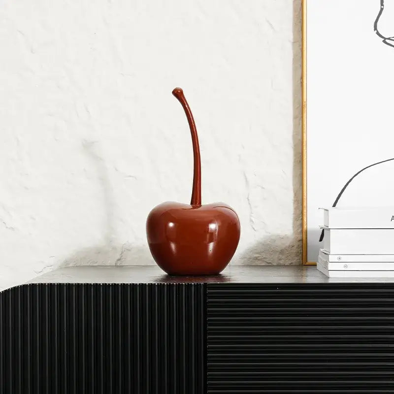 Chic red cherries resin ornaments dining room table decor