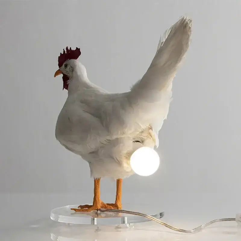 Ceramic white chicken night light ornament bedroom accent light