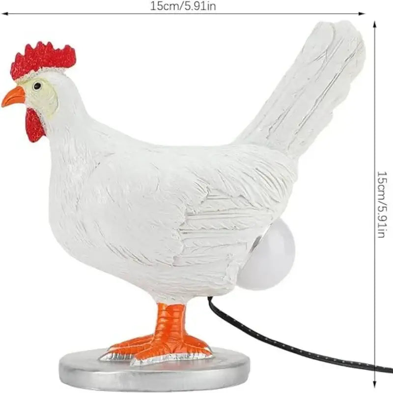Ceramic white chicken night light ornament bedroom accent light
