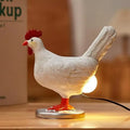 Ceramic white chicken night light ornament bedroom accent light