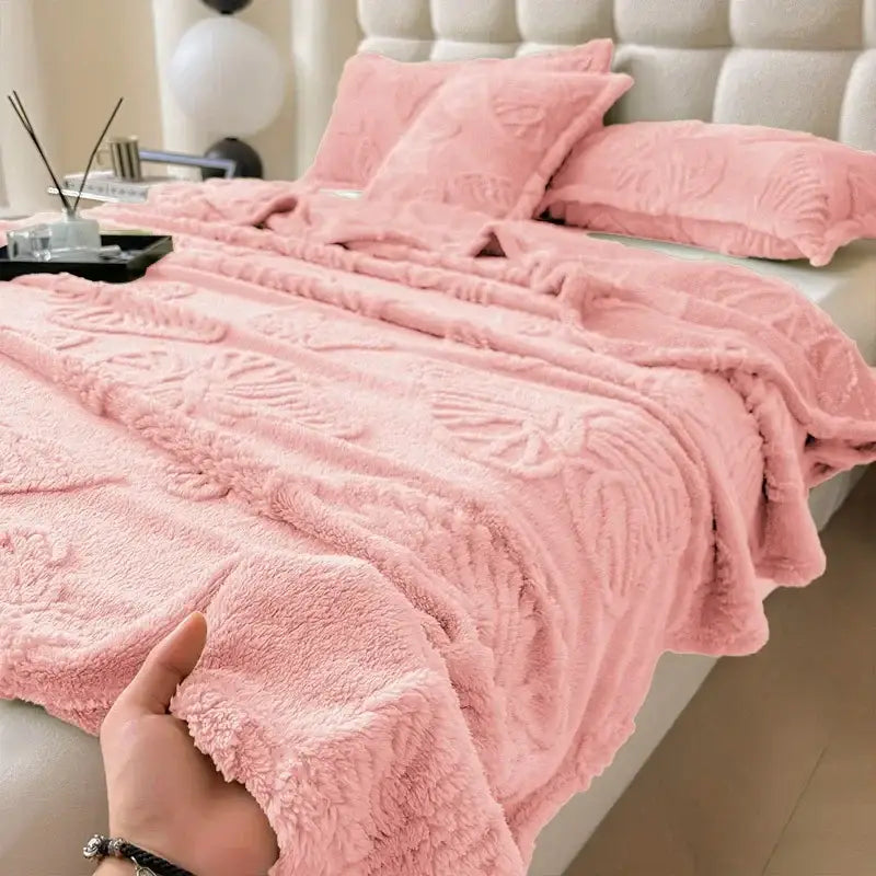 Gray butterfly jacquard throw blanket bedroom soft chiffon wrap