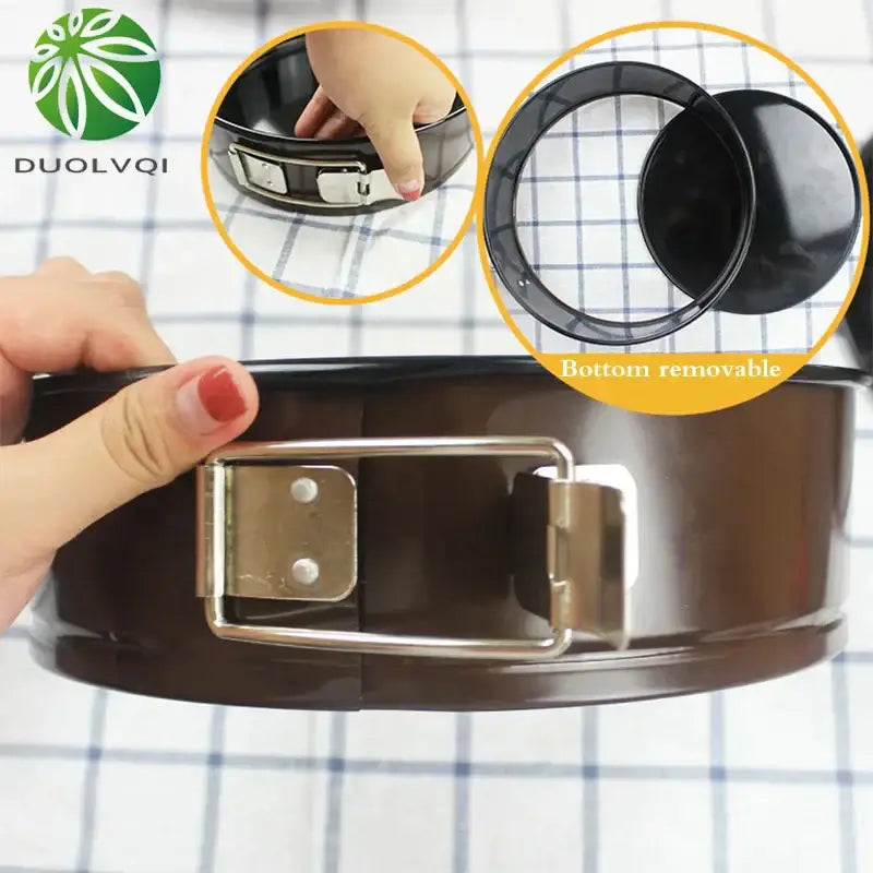Black and silver non-stick springform cake mold set kitchen bakeware