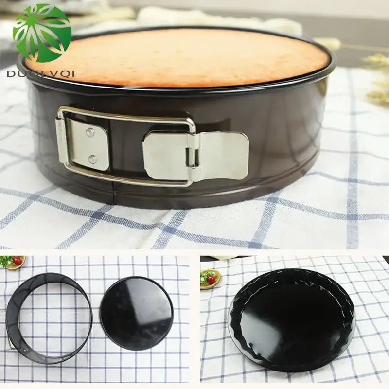 Black and silver non-stick springform cake mold set kitchen bakeware
