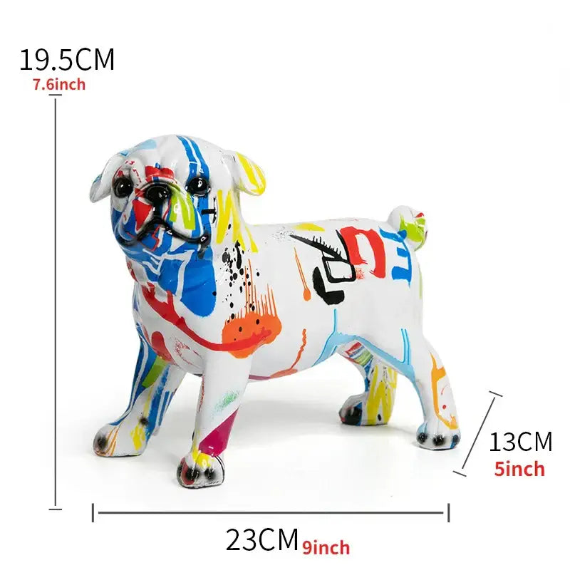 Graffiti chihuahua splash color art statue living room decor