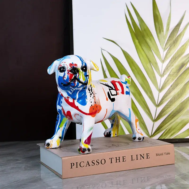 Graffiti chihuahua splash color art statue living room decor