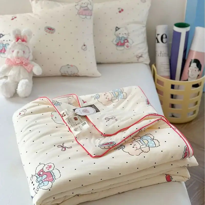 Pastel decorbites children cartoon summer cooling quilt bedroom blanket
