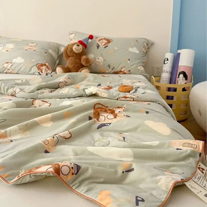 Pastel decorbites children cartoon summer cooling quilt bedroom blanket