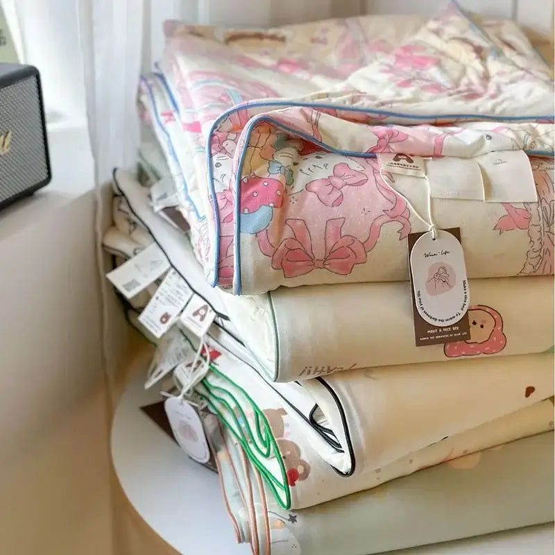 Pastel decorbites children cartoon summer cooling quilt bedroom blanket