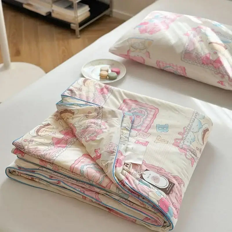 Pastel decorbites children cartoon summer cooling quilt bedroom blanket