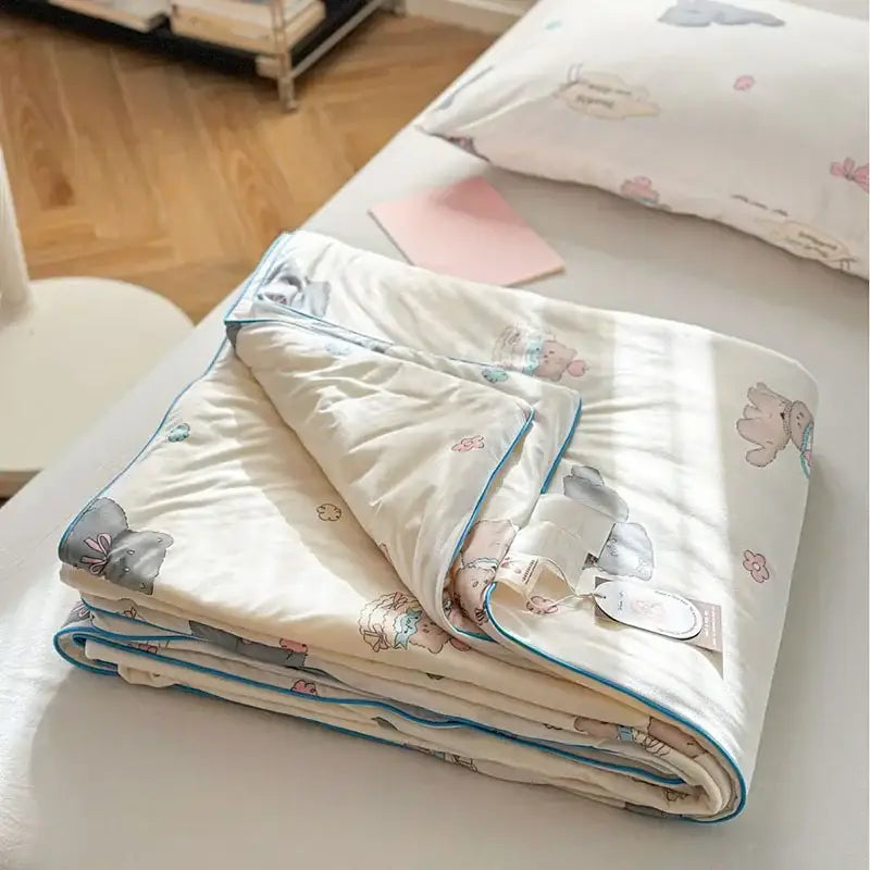 Pastel decorbites children cartoon summer cooling quilt bedroom blanket