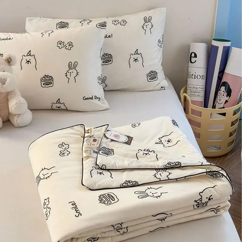 Pastel decorbites children cartoon summer cooling quilt bedroom blanket