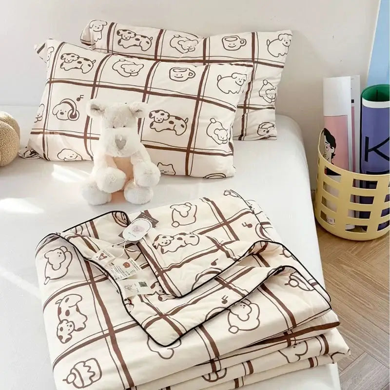 Pastel decorbites children cartoon summer cooling quilt bedroom blanket