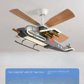 Blue airplane helicopter fan light – boys bedroom ceiling fan