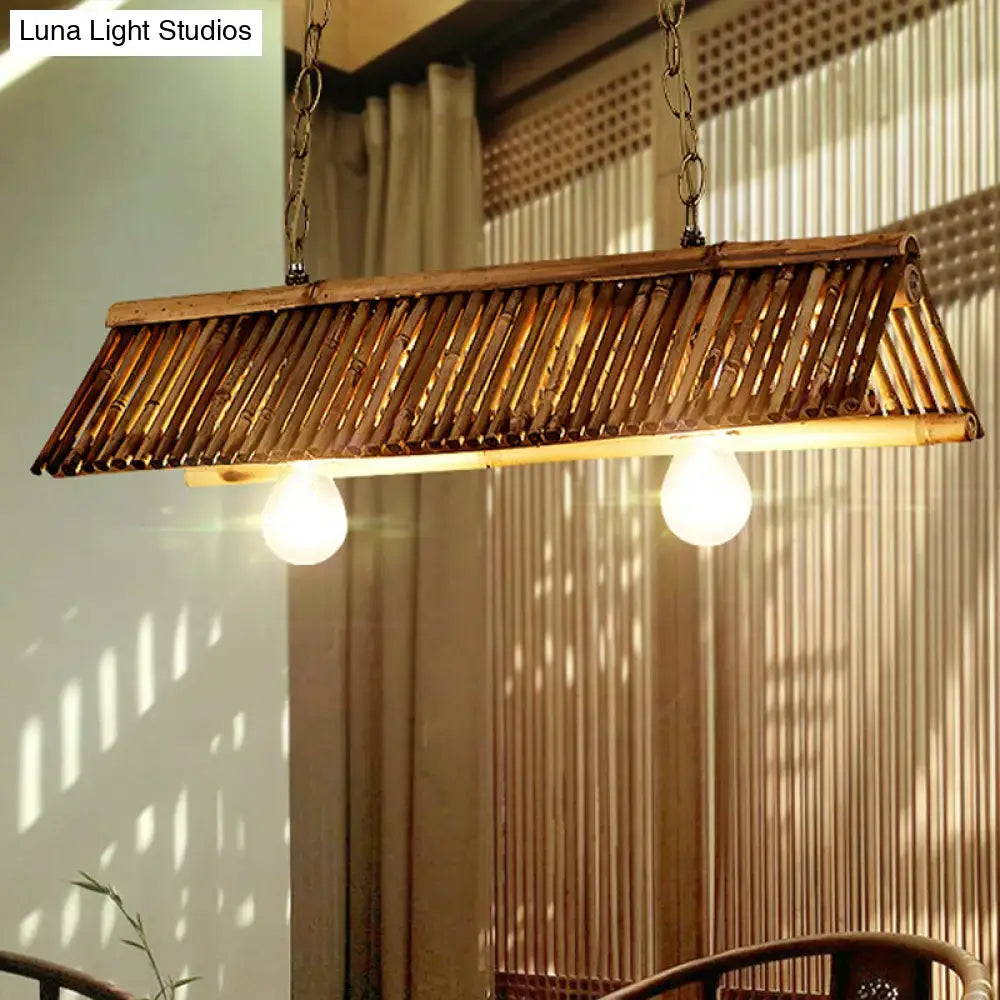 Chinese bamboo triangular island light for tearoom kitchen