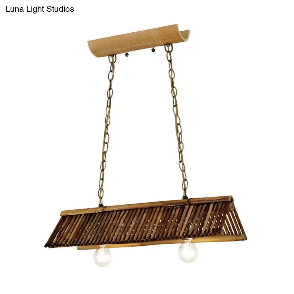 Chinese bamboo triangular island light for tearoom kitchen