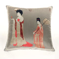 Traditional chinese beauty girl luxury cushion cover living room silk