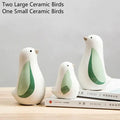 Modern white speckled ceramic bird figurines living room decor