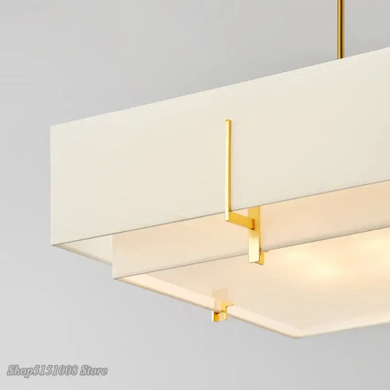 Modern minimalist cream fabric pendant lamp living room lighting