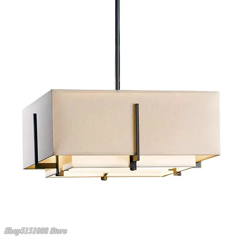 Modern minimalist cream fabric pendant lamp living room lighting