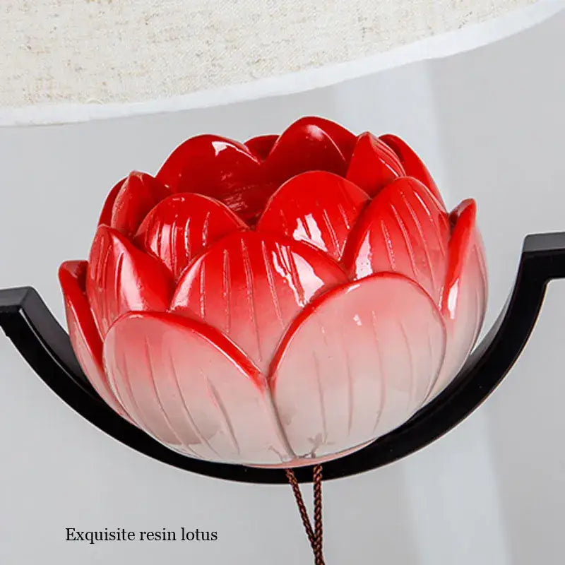 Elegant lotus cloth chandelier dining room black & off-white pendant