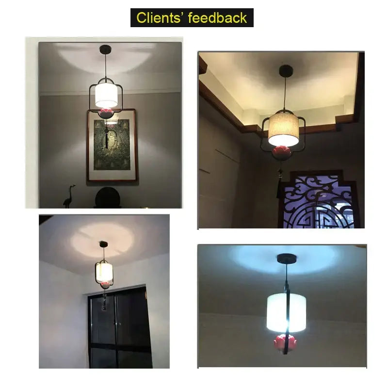 Elegant lotus cloth chandelier dining room black & off-white pendant