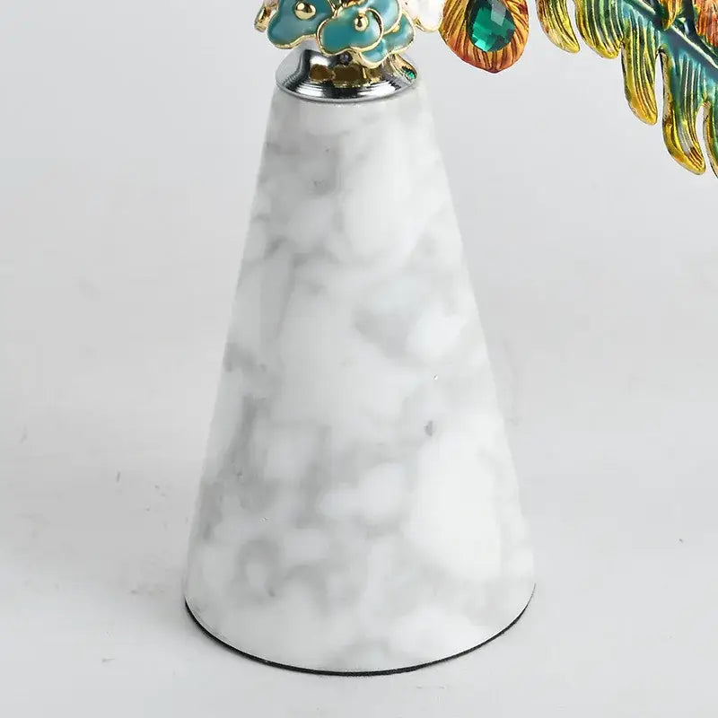 Teal and gold chinese dragon phoenix decor study sculpture