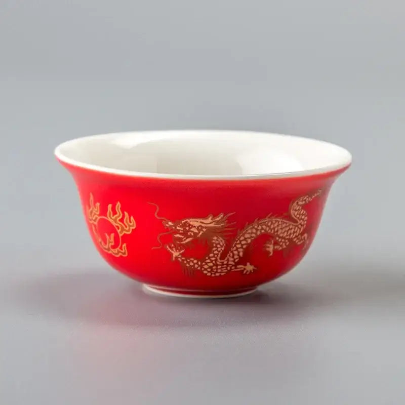 Vintage black and gold dragon tea cup kitchen porcelain set