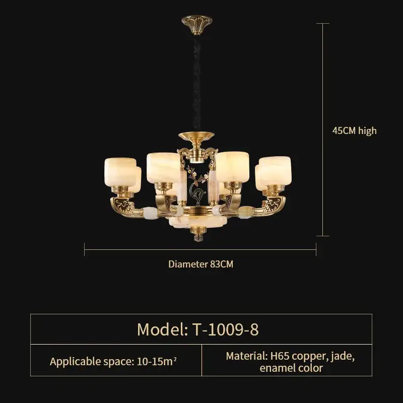 Modern gold decorbites jade chandelier living room glass cluster light