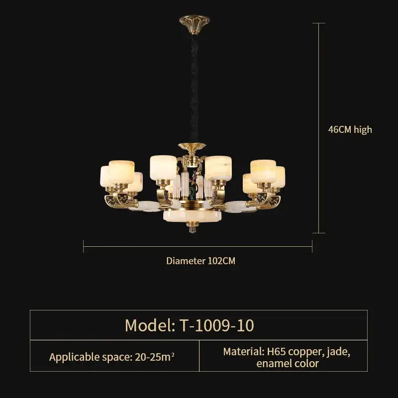 Modern gold decorbites jade chandelier living room glass cluster light