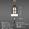 Retro wood and gold chinese lantern chandelier living room light