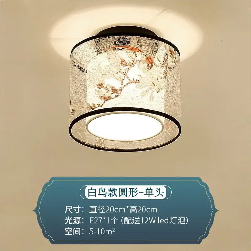 Chinese style ceiling lamp for villa corridors with ink wash painting