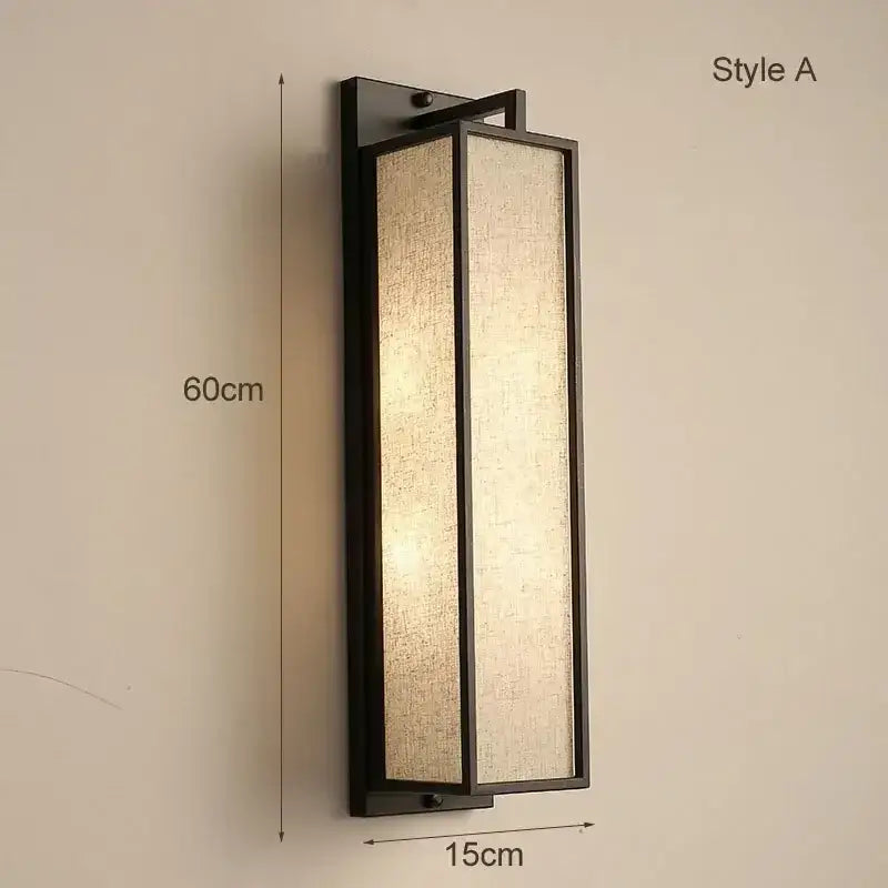 Decorbites chinese style iron wall lamp bedroom gold glass sconce