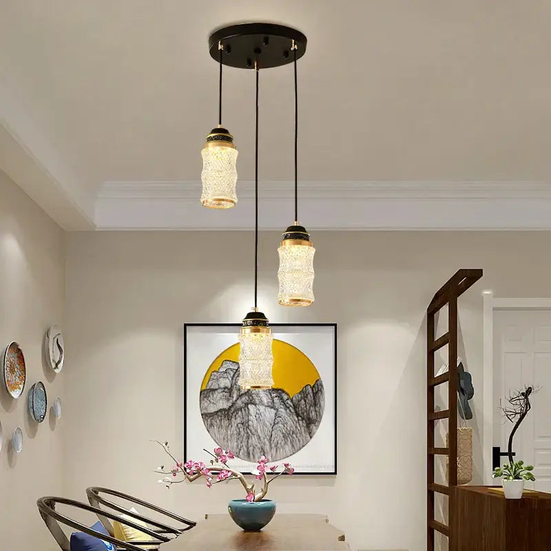 Modern black spiral staircase chandelier with frosted glass for villa