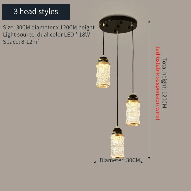 Modern black spiral staircase chandelier with frosted glass for villa