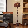 Retro dark brown chinese tassels floor lamp for living room