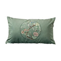 Chinoiserie courtyard bird and flowers print lumbar pillow living room